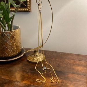 Lena Bernard, long split loop gold chain necklace, center stone, beautiful & NWT